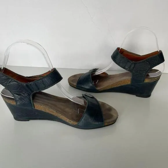 Taos Carousel 3 Patent Leather Casual Open Toe Wedge Sandals Black Brown 39