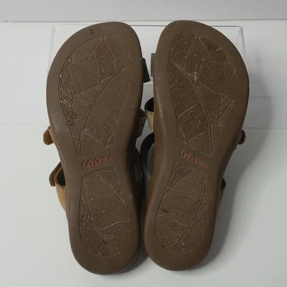 TAOS Size 7 PRIZE 4 Three Strap Slide Sandals Shoes Leather Comfort Boho