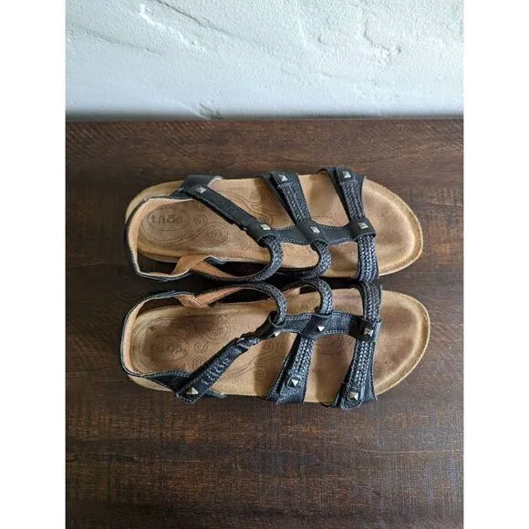 Taos Footwear Eleanor Black Sandals Women's - Size 7-7.5