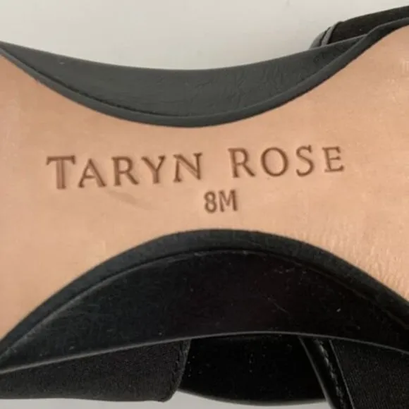 Taryn Rose Sandals Women Size 8M Black Kaida Crisscross Demi-Wedge Open-toe