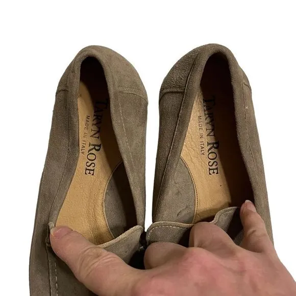 Taryn Rose Taupe Nubuck Suede Driving Loafers size 43.5 or 10.5 Men’s