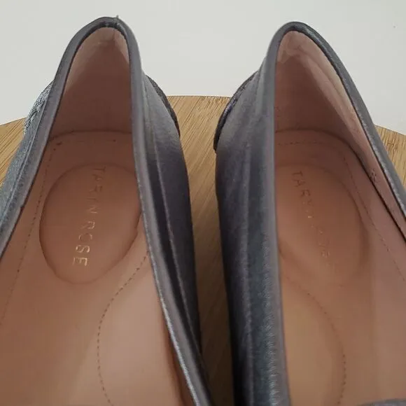 Taryn Rose Pebbled Leather Karen Driving Loafers Women's Size 7 Pewter