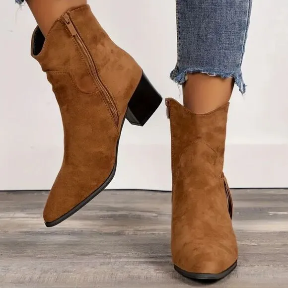 Tassel western ankle boot sz 7