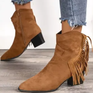 Tassel western ankle boot sz 7