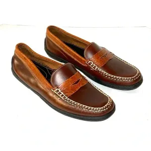 TB Phelps Mens Size 11 Key West Combo Penny Loafers Briar Waxy Sport Rust Croco