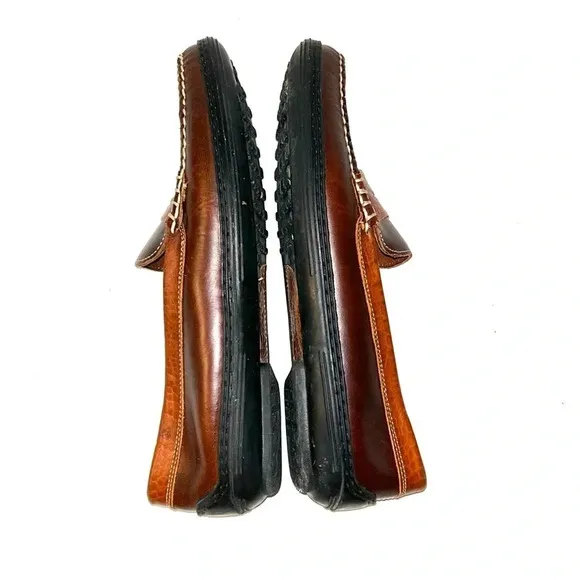 TB Phelps Mens Size 11 Key West Combo Penny Loafers Briar Waxy Sport Rust Croco