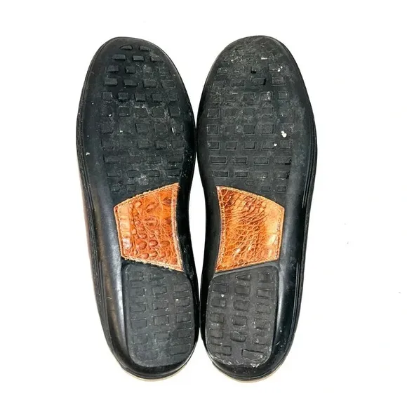 TB Phelps Mens Size 11 Key West Combo Penny Loafers Briar Waxy Sport Rust Croco