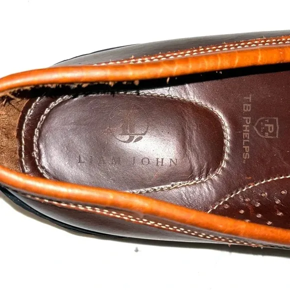 TB Phelps Mens Size 11 Key West Combo Penny Loafers Briar Waxy Sport Rust Croco