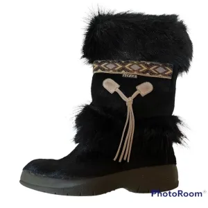 Técnica Mid-Calf Pony-hair Boots in Black Size 7.5