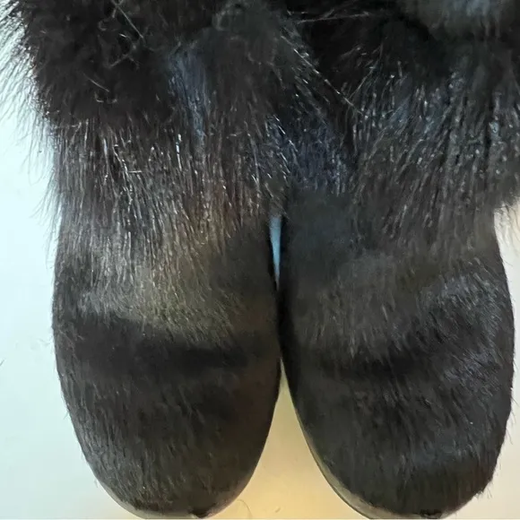 Técnica Mid-Calf Pony-hair Boots in Black Size 7.5