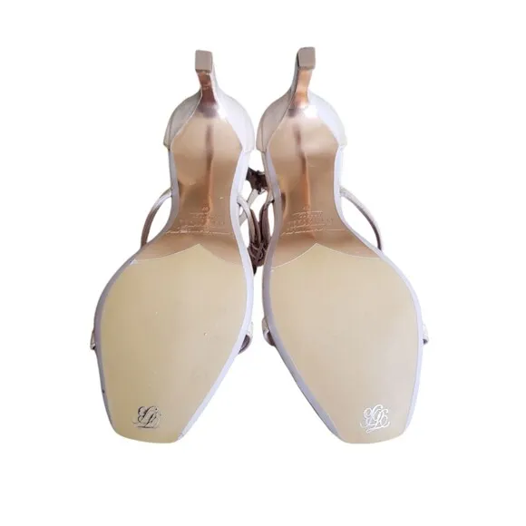 Ted Baker London Patent Nude Ankle Strap Open Toe Sandal Heels Size 7 EUR 37