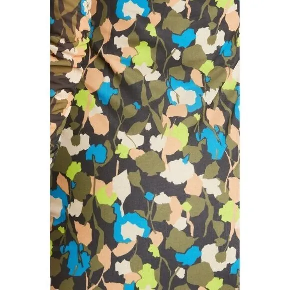 TED BAKER NWT Tina Ruched Front Long Sleeve Minidress Colorful Size 8-10