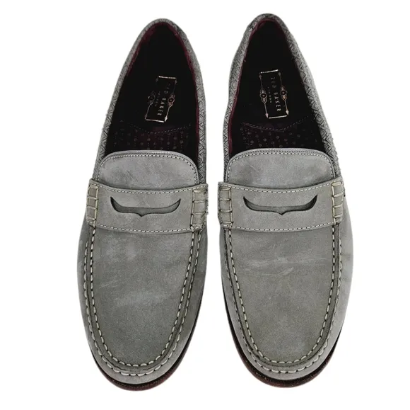 Ted Baker Suede Loafer in Light Grey Size 7.5