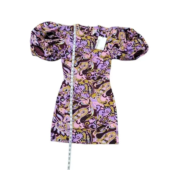 TED BAKER Flickl – Short Sleeve Printed Mini Dress Blk Pink