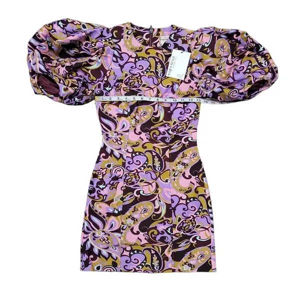 TED BAKER Flickl – Short Sleeve Printed Mini Dress Blk Pink