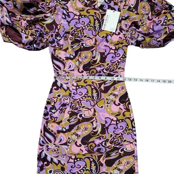 TED BAKER Flickl – Short Sleeve Printed Mini Dress Blk Pink