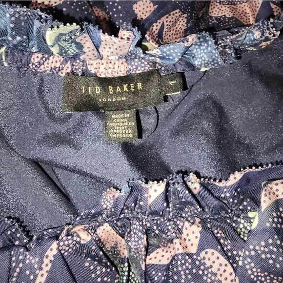 TED BAKER LONDON​One Shoulder Ruffle Mini Fit and Flare Dress Size 1