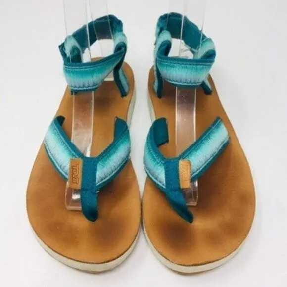 Teva teal hombre gladiador sandals leather sole aqua us 5 BoxA