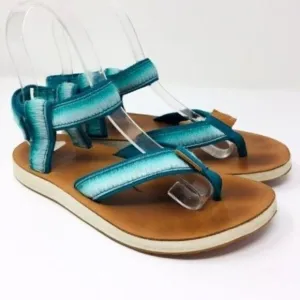 Teva teal hombre gladiador sandals leather sole aqua us 5 BoxA