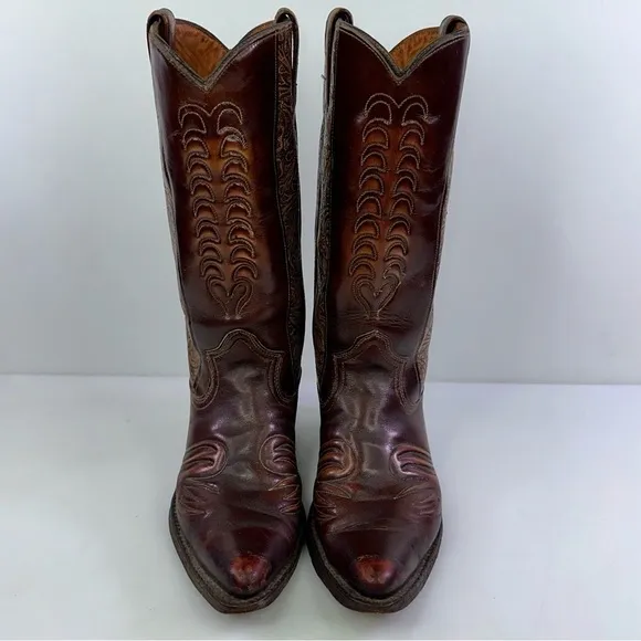 Texas Women's Brown Pointed Toe Mid-Calf Cowgirl Western Boots - Size 7