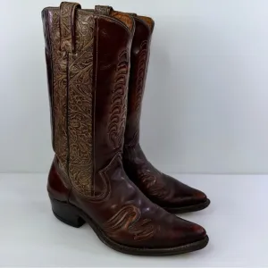 Texas Women's Brown Pointed Toe Mid-Calf Cowgirl Western Boots - Size 7