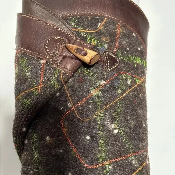 THE ART COMPANY COMFORT BOOTS ANKLE/MID CALF BROWN LEATHER /WOOL  SZ 38 US 8