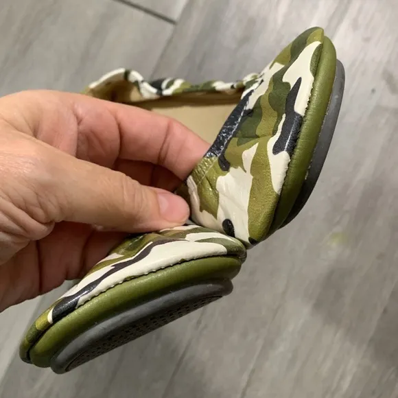 The Storehouse Flats Leather Classic Camouflage Leather Foldable Ballerina Flats
