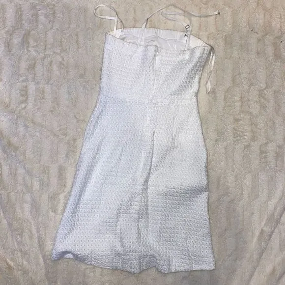 Theory white eyelet classic sleeveless tube top dress | Sz 4