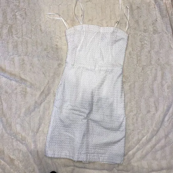 Theory white eyelet classic sleeveless tube top dress | Sz 4