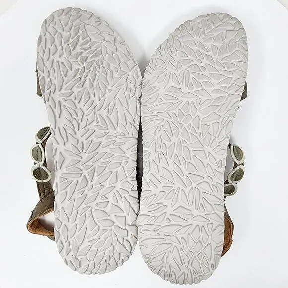 Think! Koak Sandals Women EU40/US9.5 Brown White Gold Leather Circles Comfort