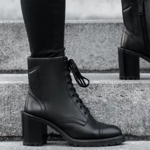 Thursday Boot Co Black Chunky Zip Up Boots