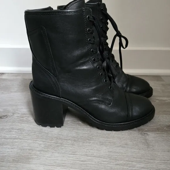 Thursday Boot Co Black Chunky Zip Up Boots