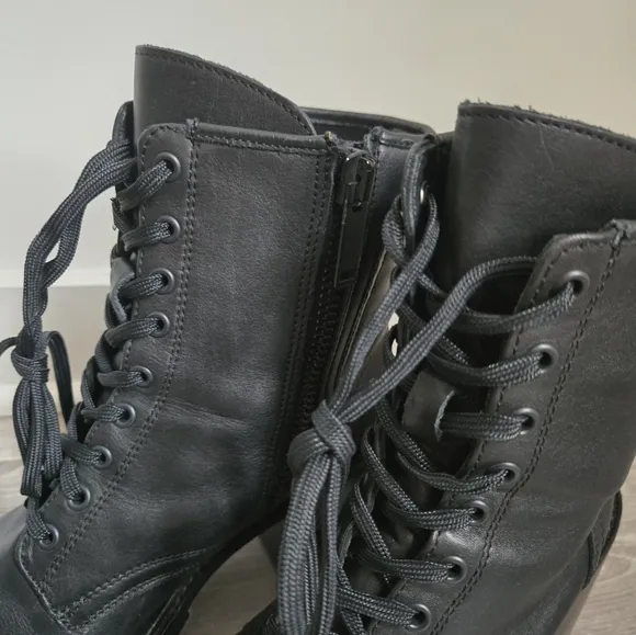 Thursday Boot Co Black Chunky Zip Up Boots