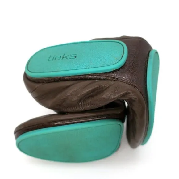 Tieks Ballet Flats Chocolate Brown Slip-on Travel Round Toe Foldable Women's 8M