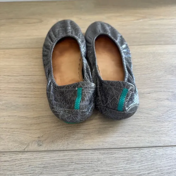 Tieks Ballet Flats Slate Grey Croc Slip-on Travel Round Toe Foldable Women's 9