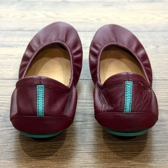 Tieks Ballet Flats Womens 8 Burgundy Leather Foldable Stretch Comfort Gavrielli