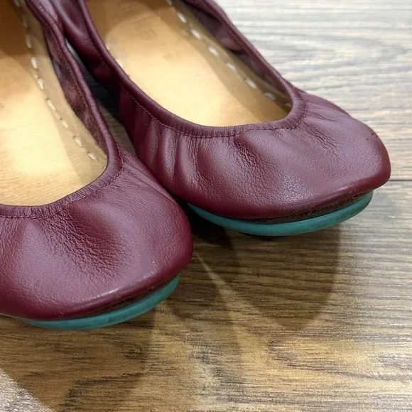 Tieks Ballet Flats Womens 8 Burgundy Leather Foldable Stretch Comfort Gavrielli