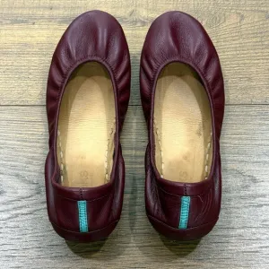 Tieks Ballet Flats Womens 8 Burgundy Leather Foldable Stretch Comfort Gavrielli