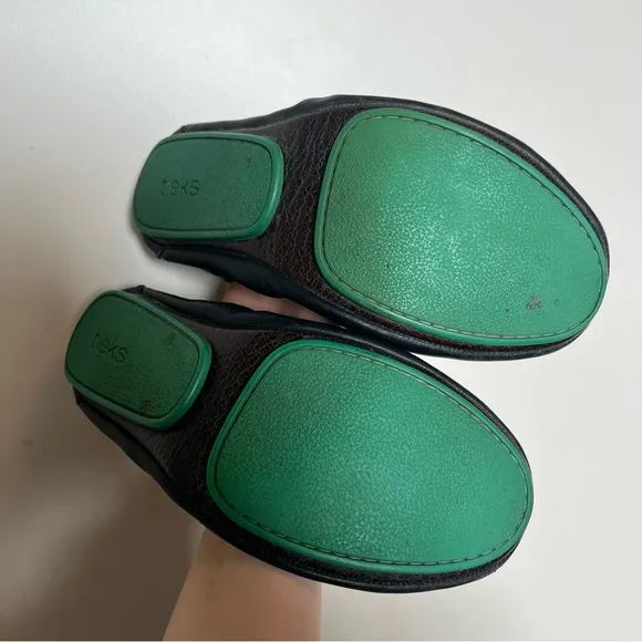 TIEKS Black Flats foldable Ballerina Loafers Sz. 7