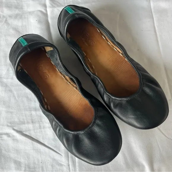 TIEKS Black Flats foldable Ballerina Loafers Sz. 7