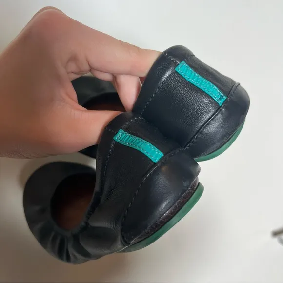 TIEKS Black Flats foldable Ballerina Loafers Sz. 7