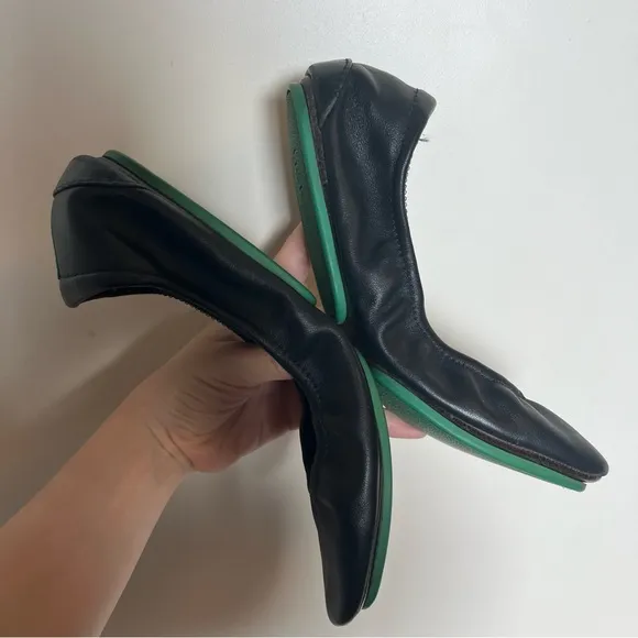 TIEKS Black Flats foldable Ballerina Loafers Sz. 7