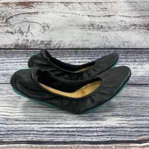 Tieks Black Leather Ballet Flats Foldable Shoes Women’s Size 8