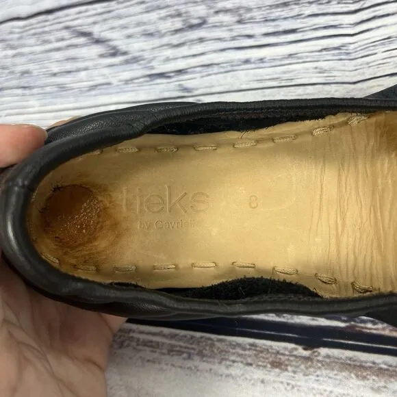 Tieks Black Leather Ballet Flats Foldable Shoes Women’s Size 8
