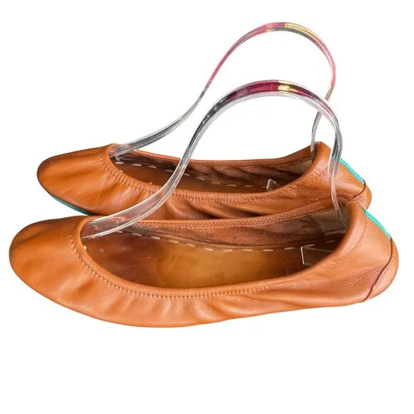 TIEKS by Gaveiell tan brown Leather foldable ballet flats size 8