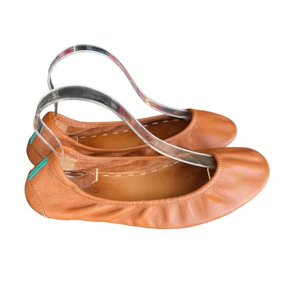 TIEKS by Gaveiell tan brown Leather foldable ballet flats size 8