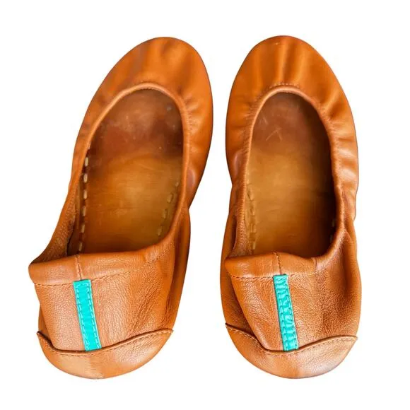 TIEKS by Gaveiell tan brown Leather foldable ballet flats size 8