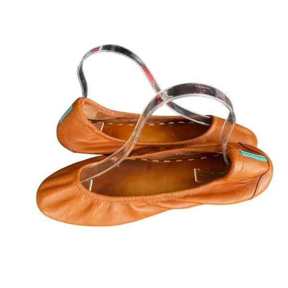 TIEKS by Gaveiell tan brown Leather foldable ballet flats size 8