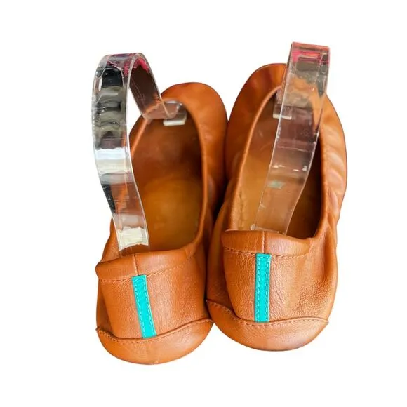 TIEKS by Gaveiell tan brown Leather foldable ballet flats size 8