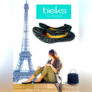 Tieks by Gavrieli ballet flat shoes size 7 foldable mate black